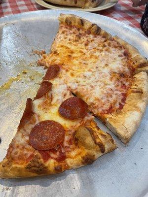 14" half pepperoni and half cheese