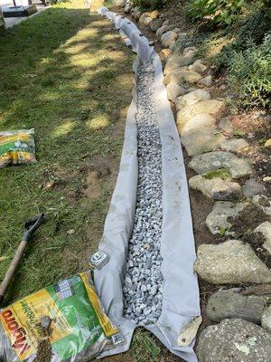 French drain installation