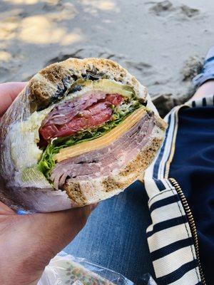 Roast beef on light rye.