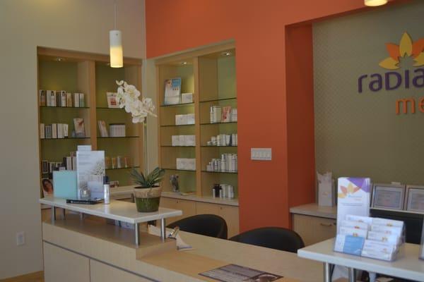 Reception and greeting area at Radiance Medspa