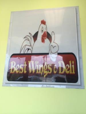 Sign inside of restaurant