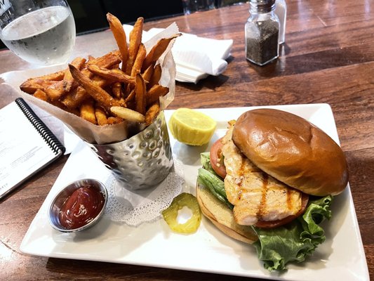 Marina 's Sandwich with sweet potato fries (about $18)