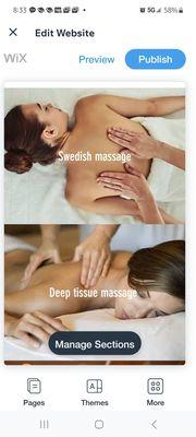 Swedish massage and Deep Tissue massage