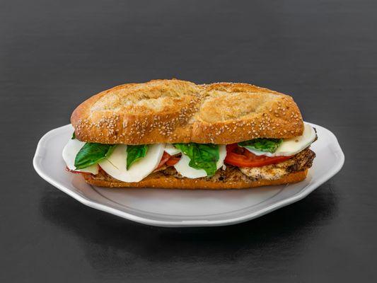 Grilled chicken caprese sub