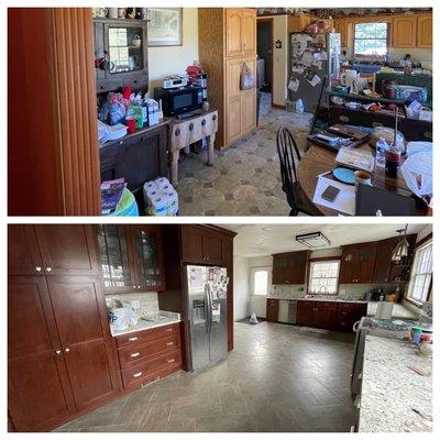 Before and after Kitchen Remodel