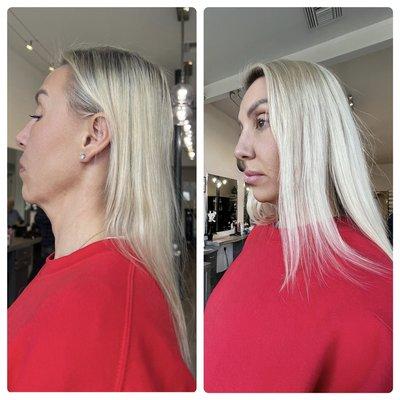 Before/After Hair Extensions for fullness