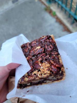 Dark Chocolate Pecan Square. Outstanding