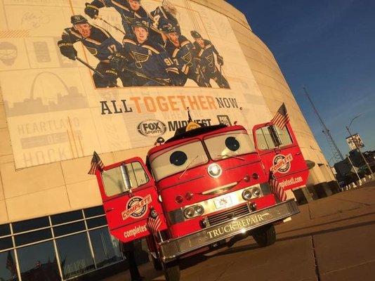 Meet Big Red our Fire Truck! " Lets Stand together against COVID-9"