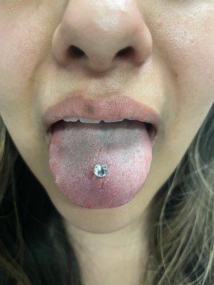 Tongue piercing by Heather