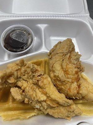 Chicken Tender and Waffle