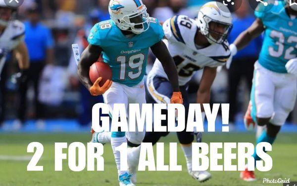 SUNDAY FOOTBALL!
DOLPHINS VS CHARGERS
2 FOR 1 ALL BEERS
AT
XS Vapor Craft Beer Bar & Lounge