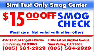 Smog Coupon Simi Valley