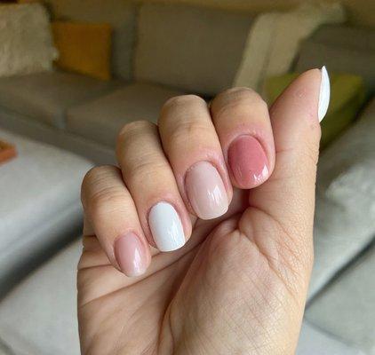 Neutral tones, dip powder manicure