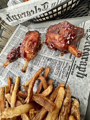 Pork wings and fries