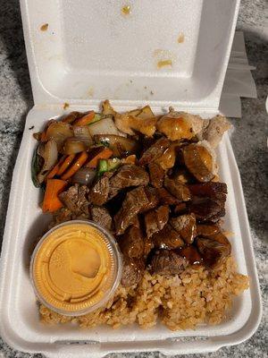 Chicken & steak hibachi