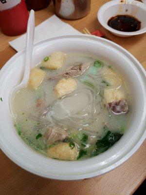 Duck soup noodles with duck meat