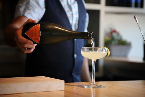 French 75: Hangar One Citron, Fresh Lemon, Prosecco