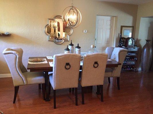 The dining set that Mary Claire helped us choose.  She has an eye for design!!