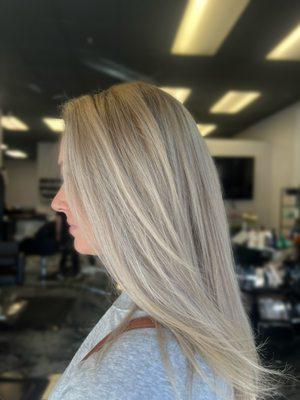 Bright blonde highlights