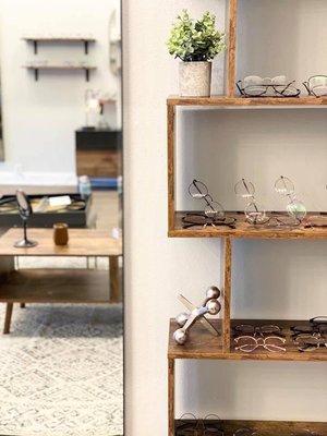 Audubon Eyes displaying a great eyewear selection in their lobby including eyeglasses, frames and sunglasses.