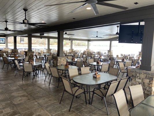 Restaurant seating, on a floating restaurant!!