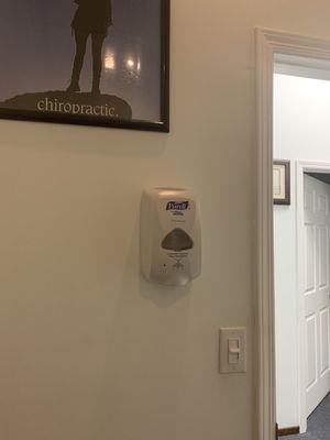 Sanitizing stations in every room