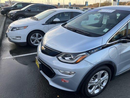 My old Volt and my new Bolt! Thanks Vallejo Chevy!