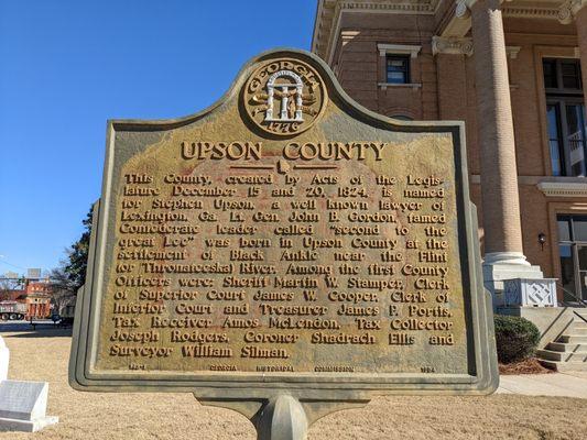 Upson County Courthouse Historical Marker