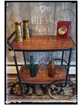 Vintage Refinished Trolley Cart