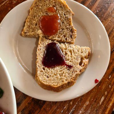 Bread with fruit spread