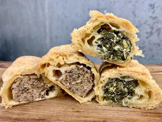 Sausage and Spinach and Feta Rolls