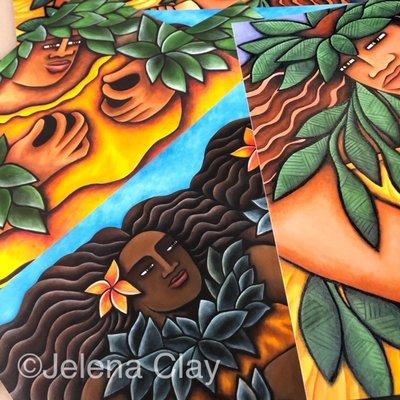 Giclee prints destined for Banyan Gallery in Hilo. Love owner/artist Jelena Clay's bold, distinctive style!