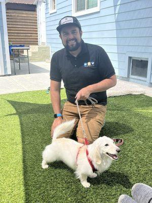 Fernando and our dachshund, Indiana (he loves his Fernando!)