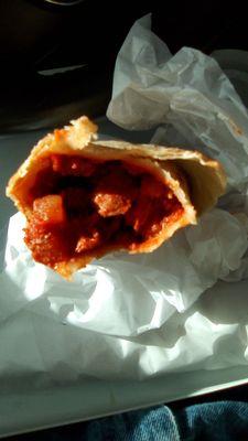 Go Burger's red Chile meat Burrito. Good burrito at a great price.