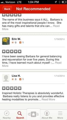 Additional 5 star reviews for Barbara.