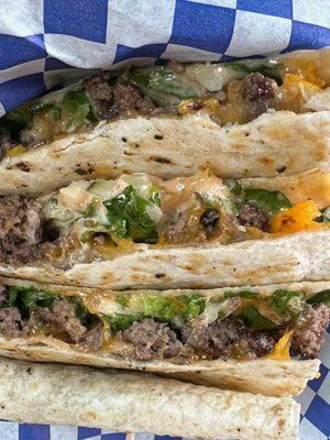 Wonderful Cheeseburger Quesadillas.