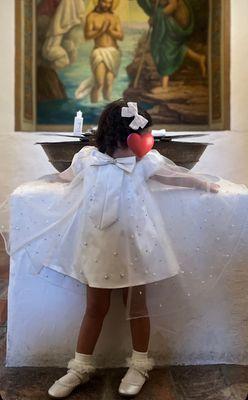 Beautiful Baptism dress and cape by Mary