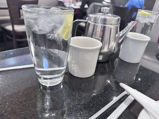 Ice Water w/lemon and Jasmine Tea (Delicious)