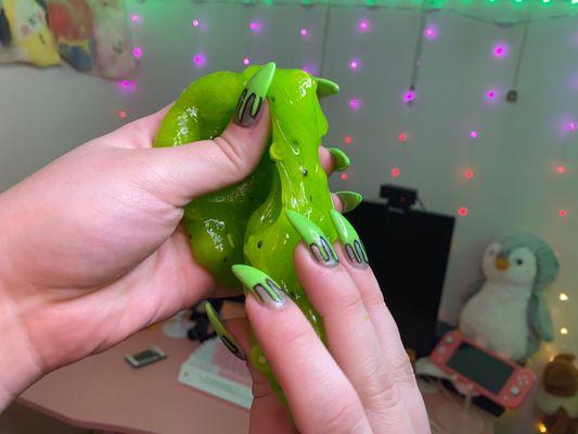 acrylic nails, nail art, green, slime, color.