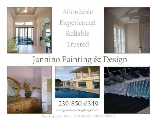 Various Projects by Jannino Painting and Design LtoR Naples Florida, Hingham MA, Bonita Springs FL, Marco Island FL, and Fort Myers Beach FL