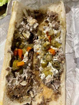 Wicked Philly. so gooey and hot peppers YUM. next time will be getting my own and not sharing!