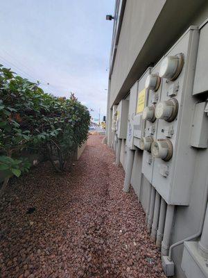 Side path from back lot parking