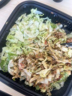 Taco salad-or should I say, lettuce and not much else!