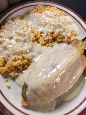 Chile Relleno topped with Queso