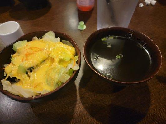 Soup and Salad with the hibachi dinner.