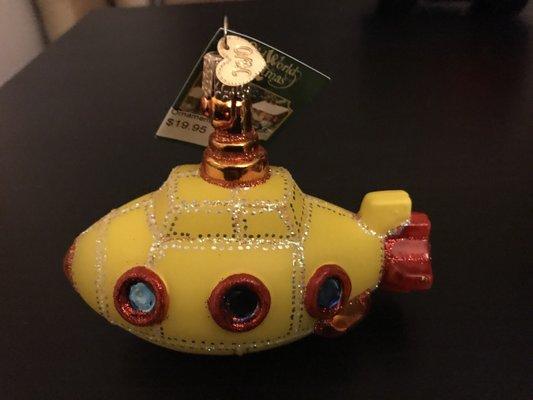 Yellow Submarine Christmas Ornament