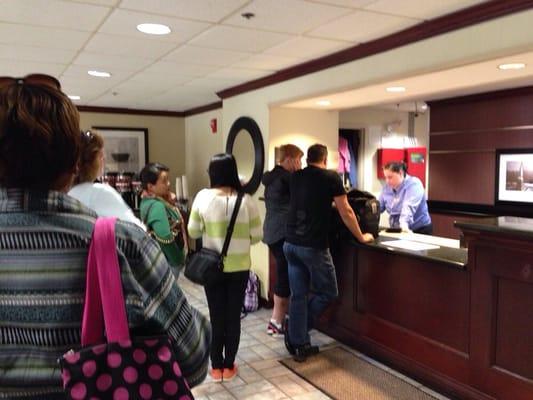 Long line at the counter