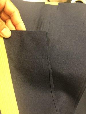 Pant cuff creased