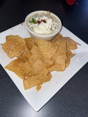 Queso and homemade chips