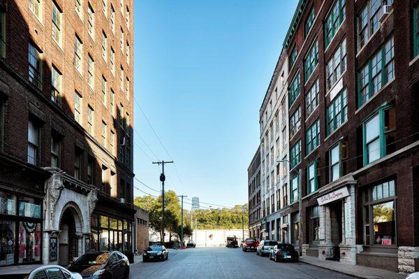 13 Street in front of the Oliver Building in Kansas City's West Bottoms